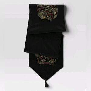 Target - 72"x14" Embroidered Velvet Table Runner Black - Threshold, New